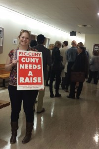 Gillian marching with the PSC-CUNY